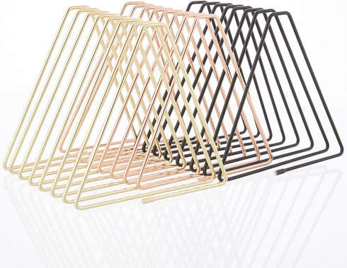 Y YOMA Gold File Folder Racks, Triangle Magazine Holder Metal Organizer for Desk, 7 Compartments