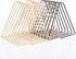 Y YOMA Gold File Folder Racks, Triangle Magazine Holder Metal Organizer for Desk, 7 Compartments