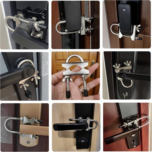 Portable Door Security Locks, Adjustable Heavy Duty Outward Opening Travel Stainless Steel Safety Device for Hotel