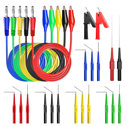 Goupchn Back Probe Kit with Banana Plug to Copper Alligator Clip, Automotive Test Leads Set for Car Repairing