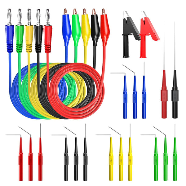 Goupchn Back Probe Kit with Banana Plug to Copper Alligator Clip, Automotive Test Leads Set for Car Repairing