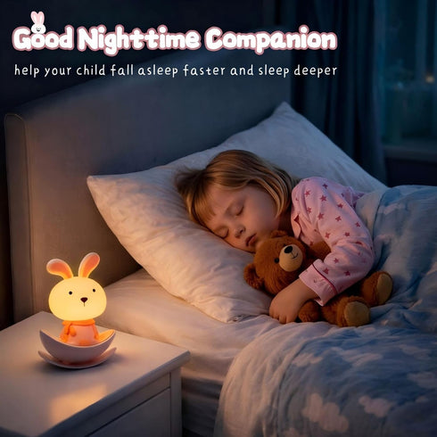 ShonlPin Night Lights for Kids,Rechargeable Nursery Night light,Small Lamps for Baby Nursery,Pink Lamps Bunny, Soft