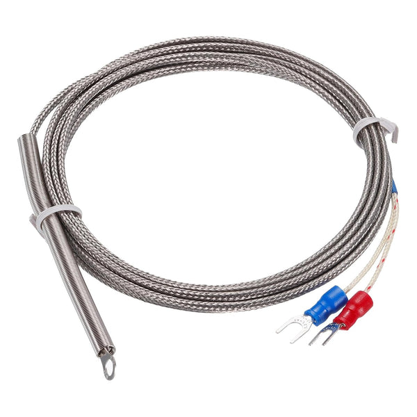 MECCANIXITY K Type Thermocouple Temperature Sensor PT100 4mm Ring Probe 6.6ft Wire, 0 to 600°C (32 to 1112°F)