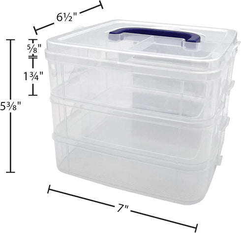 Teacher Created Resources Clear Stackable Storage Containers, 7"L x 6.5"W x 5.38"H