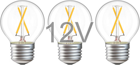 12 Volt Low Voltage LED Light Bulbs, Soft Warm 2700K 2W for RV, Landscape Lights - 25W Equivalent E26 Edison Base 3 Pack