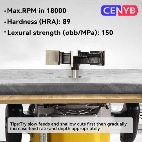 Spoilboard 4 1/4" 2" 1/2" 1/2" CNC Surfacing Slab Flattening Router Bit, Teeth, Shank, Cutting Diameter, Cutting Depth
