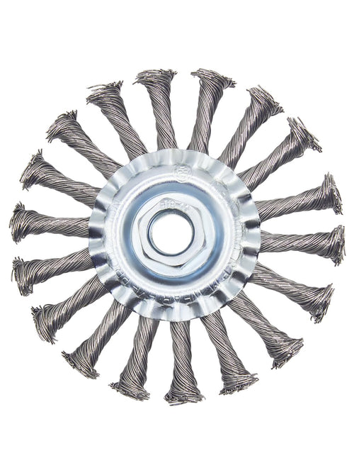 Knotted Wire Wheel Brush 4.5in for 4-1/2" Angle Grinder - 5/8-11 Threads Arbor, 1pcs.
