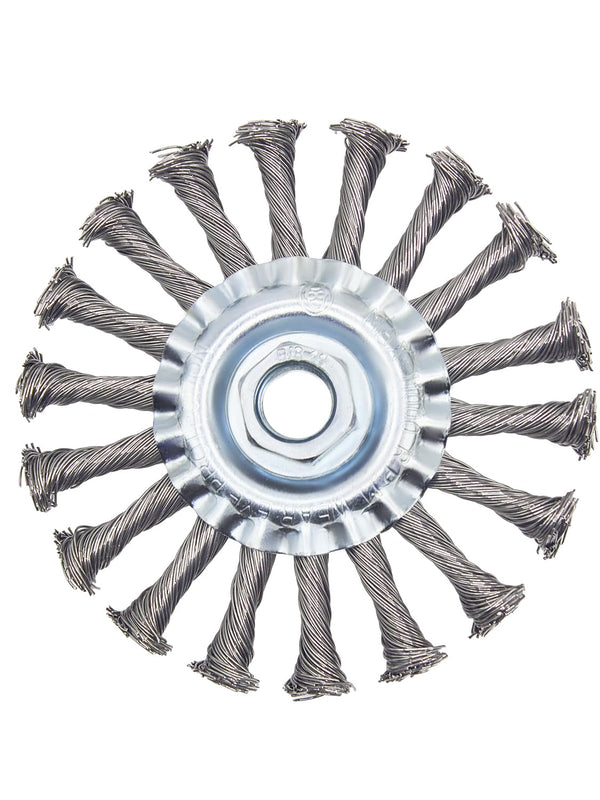 Knotted Wire Wheel Brush 4.5in for 4-1/2" Angle Grinder - 5/8-11 Threads Arbor, 1pcs.
