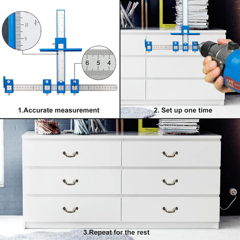 Cabinet Hardware Jig, Punch Locator Drill Guide for Installation of Handles and Knobs on Doors