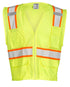 Kishigo All Mesh Contrast Unisex Reflective Safety Vest 1195, ANSI Type R/Class 2, Silver & Orange, 6 Pockets (Lime, L)