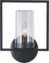 1 13" Transitional Light Textured Black Outdoor/Indoor Wall Sconce Tall