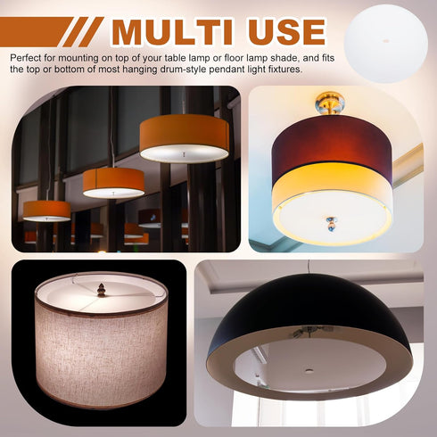 2 11.5" 3/8" 1.7mm 12-14" PATIKIL Lampshade Diffuser, Pcs Diameter with Center Hole Round Diffuser Thick for Drum