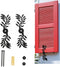 Black Leaf Shaped Shutter Tieback, 7-Inch Decorative Shutter Holder with Installation Hardware,