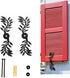 Black Leaf Shaped Shutter Tieback, 7-Inch Decorative Shutter Holder with Installation Hardware,