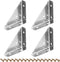 uxcell 4Pcs Angle Corner Brackets 66mm x 66mm, Stainless Steel Braces Joining