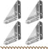 uxcell 4Pcs Angle Corner Brackets 66mm x 66mm, Stainless Steel Braces Joining