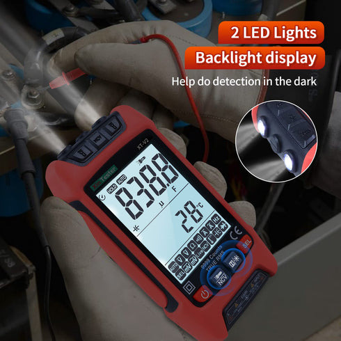 Digital Multimeter, 9999 Counts TRMS Auto-Ranging Voltmeter, Accurately Measures AC/DC Amp Ohm Voltage Meter Capacitance Frequency Diode with Backlight Flashlight