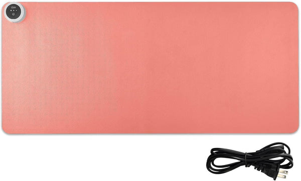 CHSIN Heated Desk Pad PU Leather Mouse Pads with 3 Levels Heating and