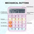 Mechanical Switch Calculator with Big Buttons, 12 Digits, Large LCD Display, Cute Pink Calculator for Office