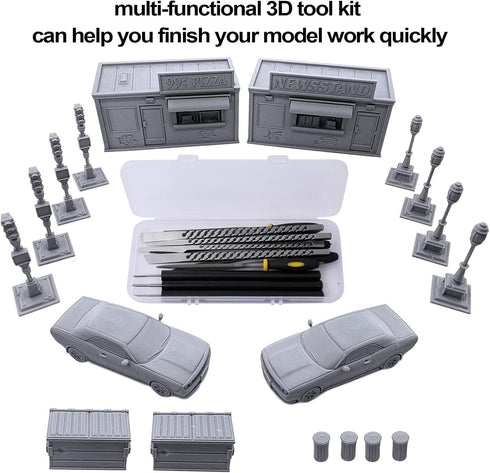 Pro Grade 3D Printing Tool Kit, High Manganese Steel Spatula & Diverse Cleaning Kit with Storage Box