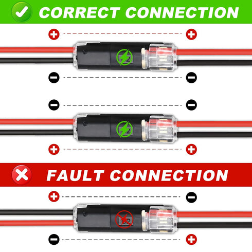 hongliang 30PCS 2 18-22AWG Double Wire Plug in Connector,Pluggable Low Voltage Wire Connector with Locking Buckle,Quick