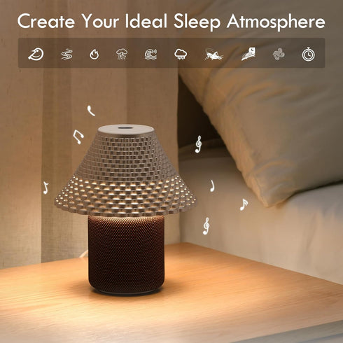SMARTERIOR 10 Dimmable 30/60/90 Bedside Table Lamp with White Noise Machine - Soothing Sounds, Gesture Control Sensor