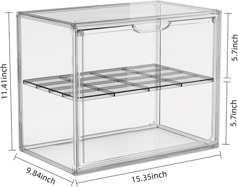2 Countertop, 15.3" 9.8" 11.4" JOYZAN Pastry Display Case, Tier Bread Box for Kitchen Acrylic Bread Container