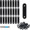 QSJ 24 Pcs Black Straight Bracket Mending Plate, 56mm / 2.2" with Screws and Screwdriver