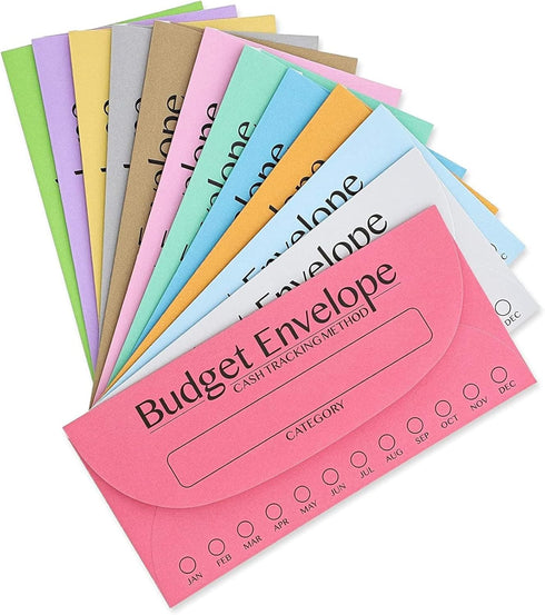 Juvale 96 Pack Bulk Budget Envelopes for Cash System, 12 Colors, Money Saving Challenge, 6.5 x 3 In