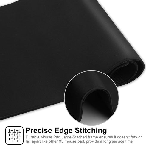 Large Gaming Mouse Pad with Stitched Edges, Extended Non-Slip Natural Rubber Base, 27.5x11.8In