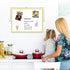Magnetic Dry Erase White Board, 16" x 12" Double-Sided with Golden Aluminum Frame, Portable Small Set