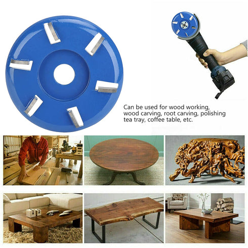 Wood Carving Disc, Steel 6-Teeth Shaping Disc, Woodworking Milling Cutter for Angle Grinder Accessories