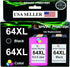 Ink Cartridge Remanufactured for HP 64 XL (Black & Tri-Color), High-Yield Ink Compatible with Envy Photo 7858 7855 7120