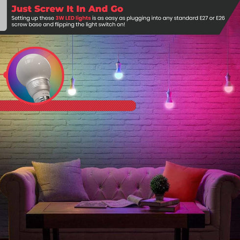 Bulb (4-Pack) 16 Lightbulb Kobra LED Color Changing Light with Remote Control - Different Color Choices Smooth, Fade