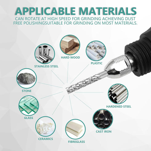 Carbide Burr Set - 20 Carbide Rotary Tool Bits, 1/8'' Shank Diameter for Engraving and Grinding