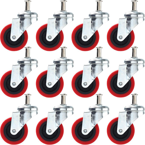 12 Pck Heavy-Duty 2.5" Swivel Caster Wheel Creeper Service Cart Stool Post