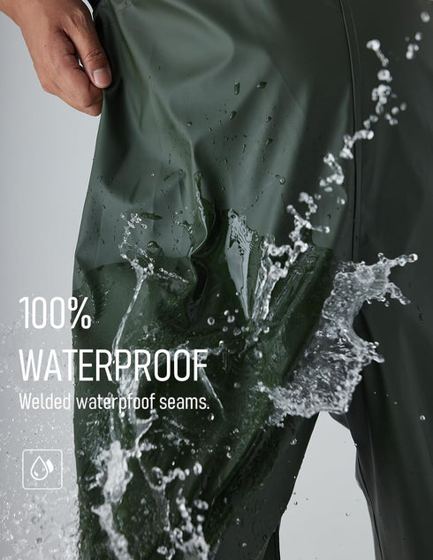 Heavy-Duty Waterproof Overall Rain Pants for Men and Women by Town & Field
