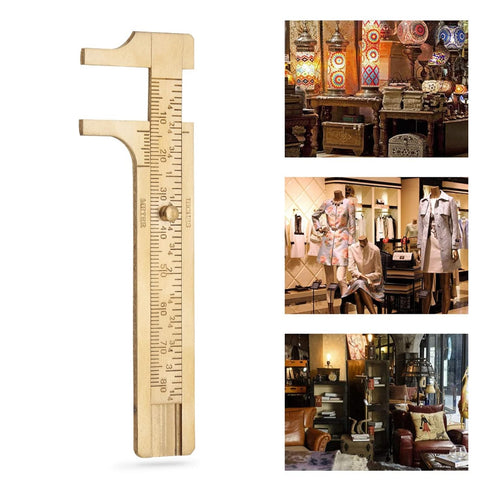 Jeanoko Double Scale Vernier Calipers, Brass Sliding Gauge, Handy Measuring Tool for Jewelry, mm/inch