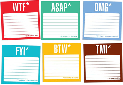 Knock Knock Sticky Notes Packet, Honest Acronyms