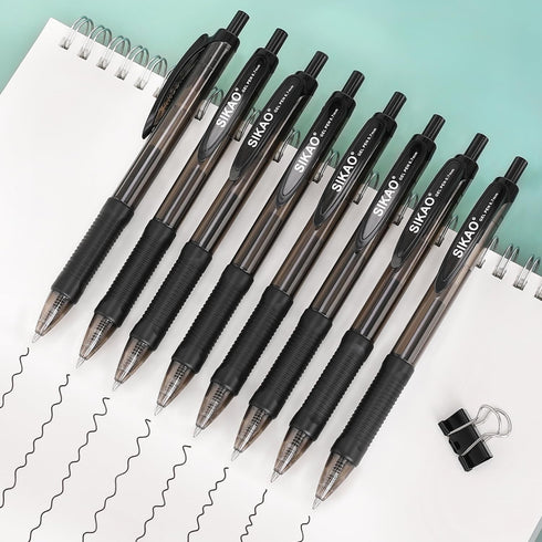 Black Gel Pens 60 Pack Black Pens Fine Point Smooth Writing Pens No Smudge, Comfortable Grip Gel Ink Pens Bulk, Retractable Pens, Rollerball Pens, Server Pens, Office Pens, Lapiceros (0.7 mm)