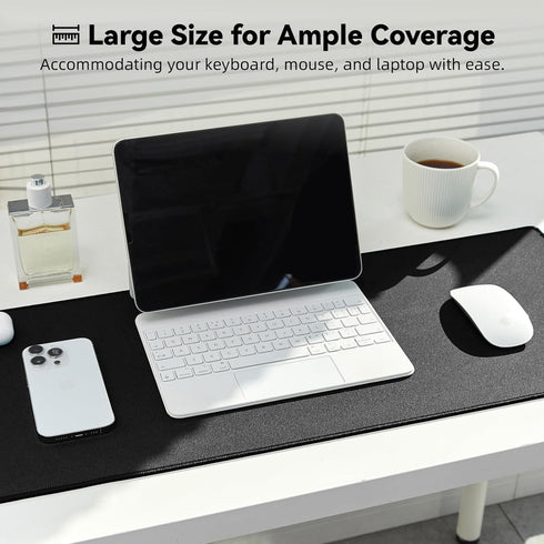 Large Gaming Mouse Pad, Durable Stitched Edges, Non-Slip Rubber Base, 31.5"x11.8"x0.12", Black