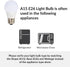 Simba Lighting A15 Refrigerator Light Bulbs, 2-Pack, 5W 40W Replacement, Waterproof, E26 Base, 5000K