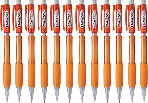 Pentel Cometz Automatic Pencil, 0.9mm, Orange Barrel, Box of 12