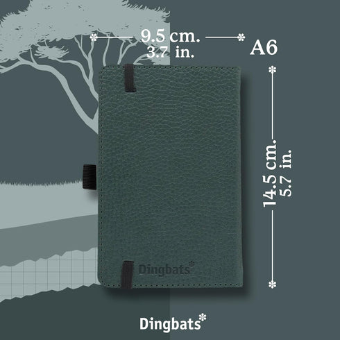 Dingbats* - Wildlife A6 Grid Pocket Notebook - PU Leather Hardcover Small Journal for Work, Travel, Elastic Closure