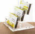 PARTSPOWER Acrylic Business Card Holder - Horizontal Clear Display Stand, Desk Accessory Organizer (3-Slot)