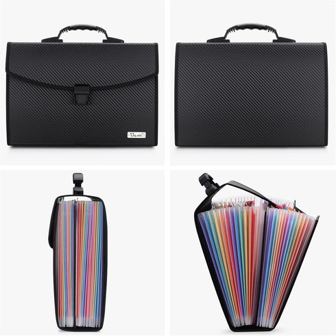 Uquelic 26 Pockets Expanding File Folder, Durable Buckle, Large Legal Size Accordion Filing Organizer