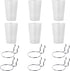 6 Set Pegboard Hooks with Cups - Ring Style Bins for Organizing Storage Accessories (Transparent)