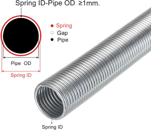 MECCANIXITY Spring Tube Bender, ID 20.6mm Steel Pipe for 3/4" Copper Pipe, 340mm Long for Home Renovations