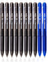 Vitoler Erasable Pens, Black & Blue Gel Pens, 0.7mm Fine Point, Retractable Writing Pens for School Supplies