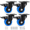 Casters Wheel 3 Inch Set of 4, 1200 Lbs Heavy Duty Dual Locking Industrial Swivel Casters